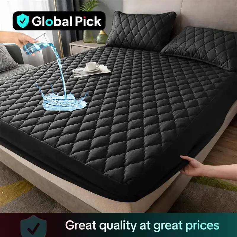 Waterproof Mattress Cover Set, 3 Counts/set Including 1 Count Fitted Sheet & 2 Counts Pillowcase, Soft Comfortable Breathable...