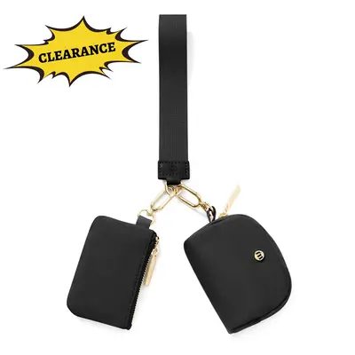 MEXS Mini Zip Around Wristlet Wallet for Women Dual Pouch Wristlet Portable Coin Purse Mini Women Coin Pocket