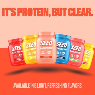 SEEQ Clear Protein Powder - 22g Whey Isolate - Zero Sugar & Lactose - Allergen Friendly - Bone Health - Post Workout Rec