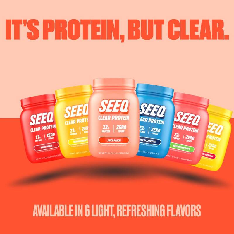 SEEQ Clear Protein Powder - 22g Whey Isolate - Zero Sugar & Lactose - Allergen Friendly - Bone Health - Post Workout Rec