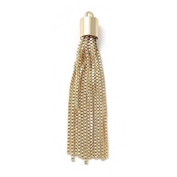 Brass Box Chains Tassels Pendant