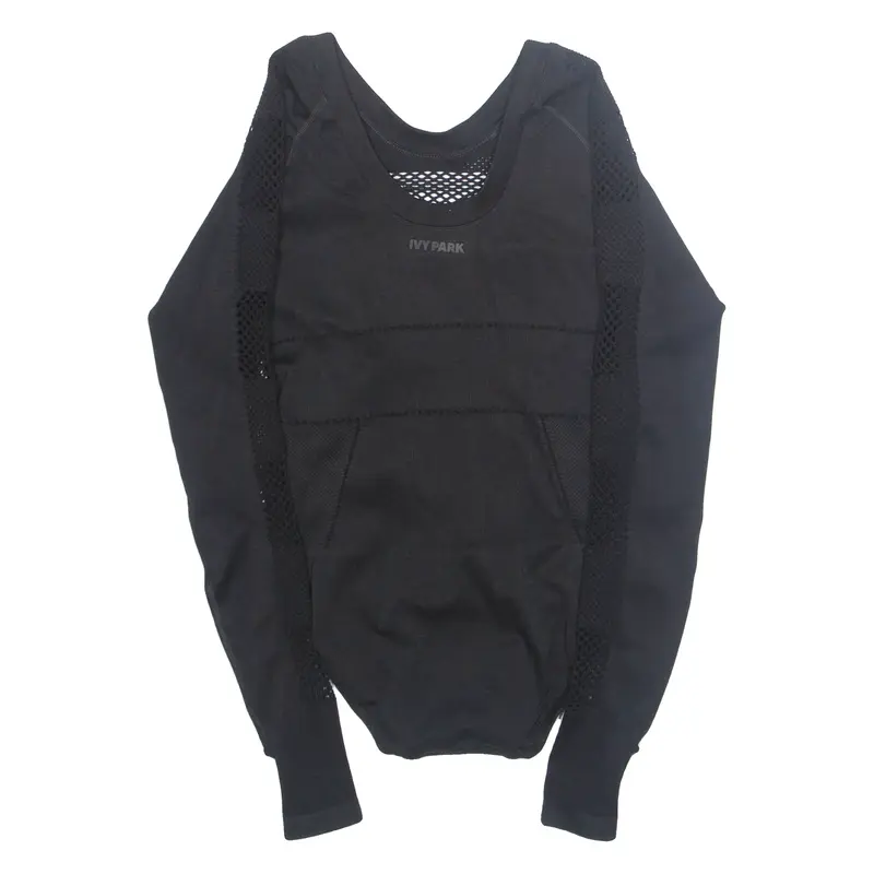 IVY PARK Womens Sports Bodysuit Black Long Sleeve L