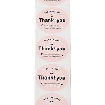 Self-Adhesive Paper Gift Tag Stickers with Word Thank You
