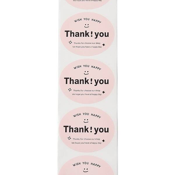Self-Adhesive Paper Gift Tag Stickers with Word Thank You