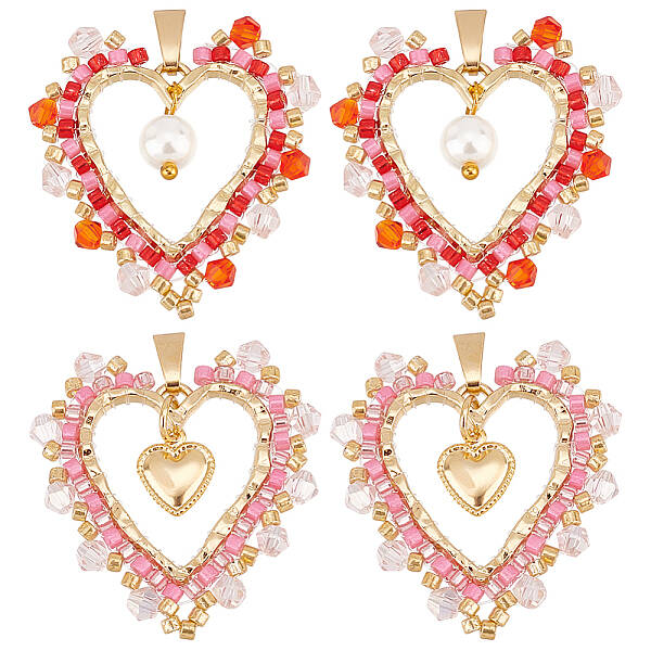8Pcs 2 Styles Alloy Pendants
