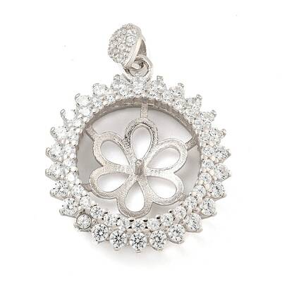 925 Sterling Silver Micro Pave Cubic Zirconia Peg Bails