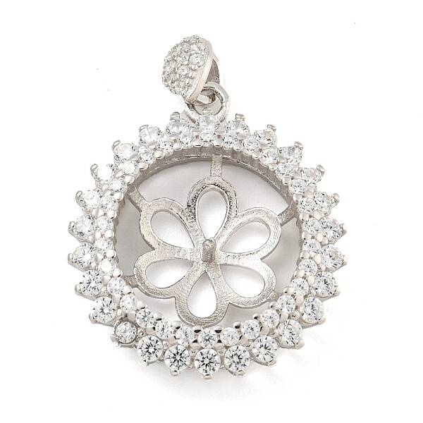 925 Sterling Silver Micro Pave Cubic Zirconia Peg Bails