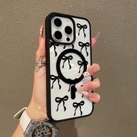 Premium Magnetic Case for iPhone11/12/13/14/15/16/promax Black bow y2k cased MagSafe Ready, Anti-Fall,Springtok,and Ultra-Thi...