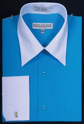 Affordable Clearance Cheap Mens Dress Shirt Sale Online Trendy - Mens Turquoise Dress Shirt Turquoise Bright Two Tone Solid F...