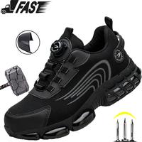 New Rotating Button Work Sneakers Safety Shoes Men Steel Toe Shoes Work Protective Men Boots Indestructible Shoes Anti-slip w...