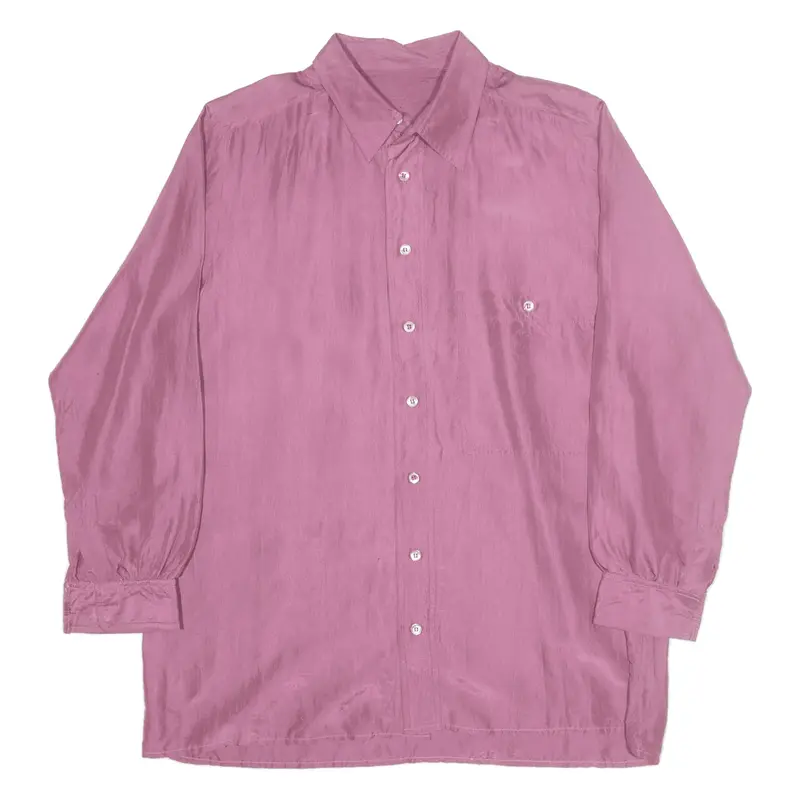Plain Shirt Purple Long Sleeve Mens L
