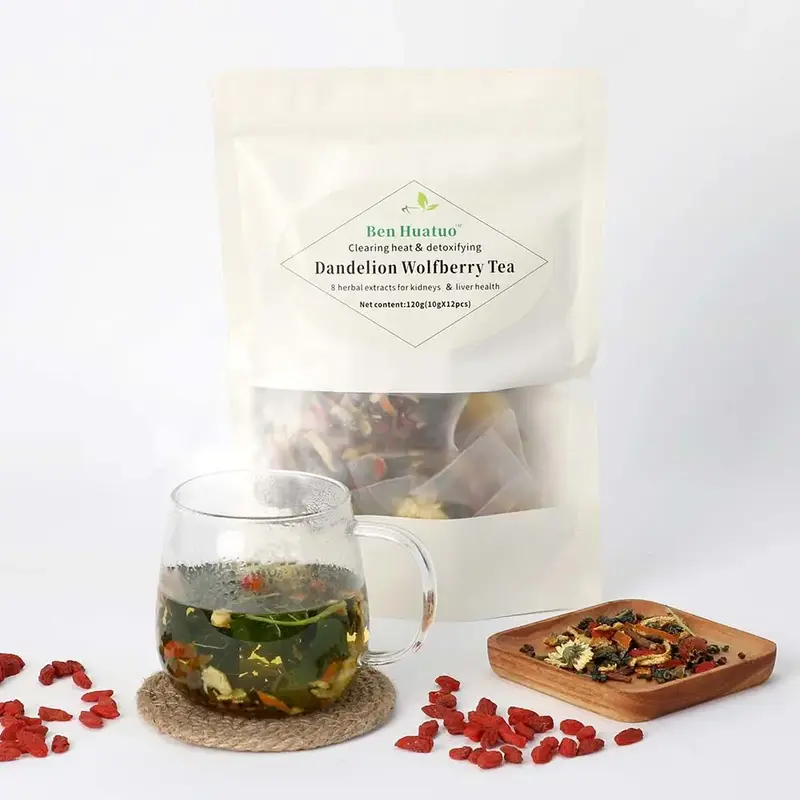 Dandelion Wolfberry Tea Organic Kidney Cleanse Tea Traditional Healthy Tea for Men Women 120g Natural Ingredients Individuall...