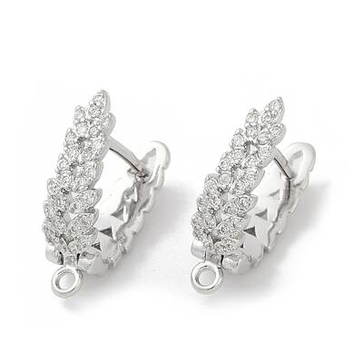 Brass with Cubic Zirconia Stud Earrings Finding