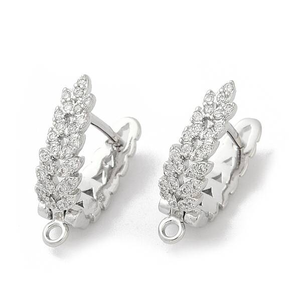 Brass with Cubic Zirconia Stud Earrings Finding