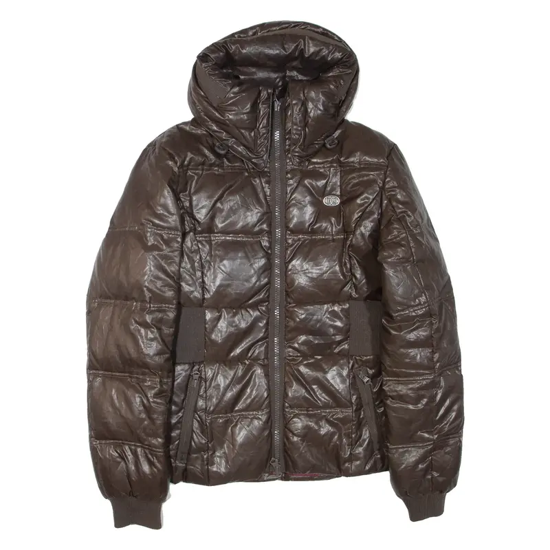 REPLAY Womens Puffer Jacket Brown M