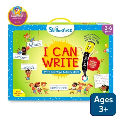 Skillmatics I Can Write Write & Wipe Activity Mats - Reusable Educational Toys for Preschool Kids Ages 3-6 with Dry Erase Mar...