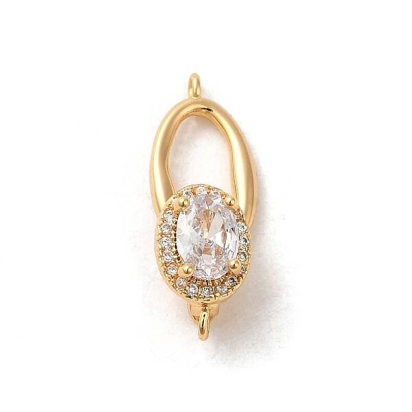 Brass Pave Clear Cubic Zirconia Fold Over Clasps