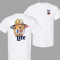 Miller Lite Golden Retriever TShirt – Unisex Classic Cotton Crewneck Shortsleeve Top, Funny Beer Dog Graphic, Casual Men Gi...