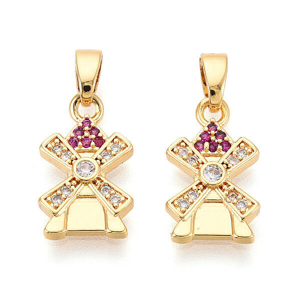 Brass Micro Pave Cubic Zirconia Pendants
