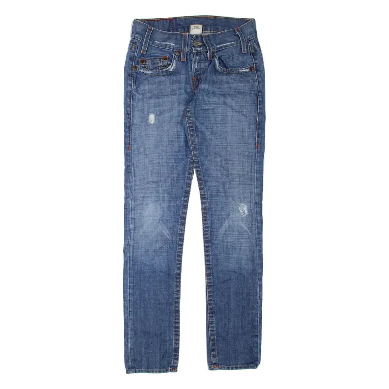 TRUE RELIGION Womens Jeans Blue Regular Skinny Stone Wash W28 L34