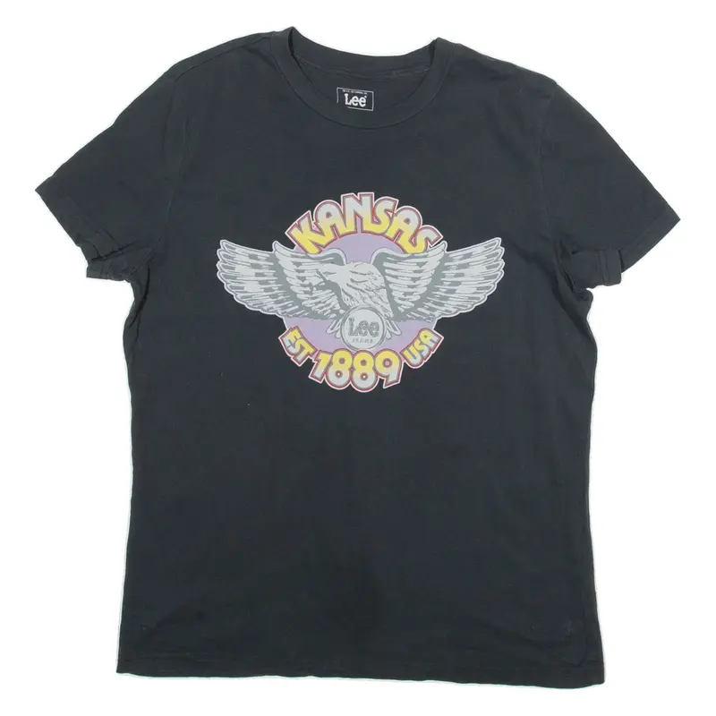 LEE Mens T-Shirt Black 80s USA L