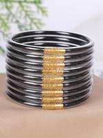 Fashion Solid Color Jelly Bangle for Women, 9pcs Fashion Jewelry for Party, Daily Clothing Decor, Trendy All-match & Exquisit...
