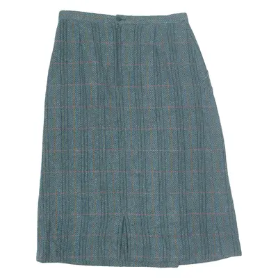 RODIER PARIS Womens Pencil Skirt Green Midi Wool Check M