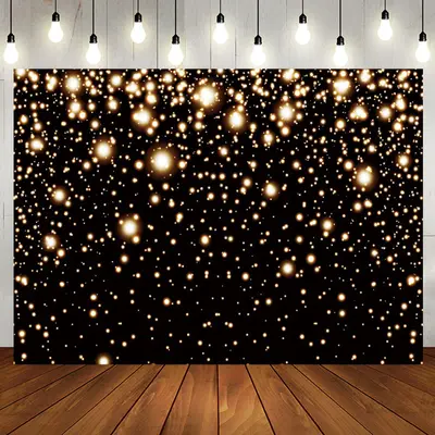 Simple Black Sparkle Dot Bokeh Birthday Party Backdrop - Aperturee