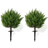 VITALISMO 2pcs 19.6 inch Artificial Cedar Outdoor Decorative Plastic Trees Artificial Pine Tree Ground Pine Tree Fake Plant D...