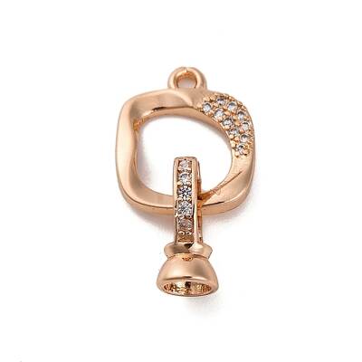 Brass Micro Pave Clear Cubic Zirconia Fold Over Clasps