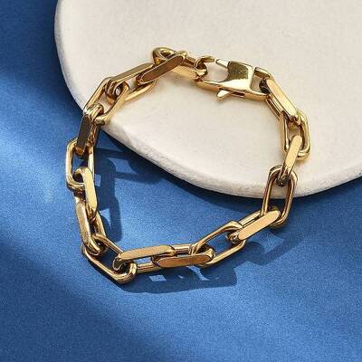 Ion Plating(IP) 304 Stainless Steel Cable Chains Bracelets for Men