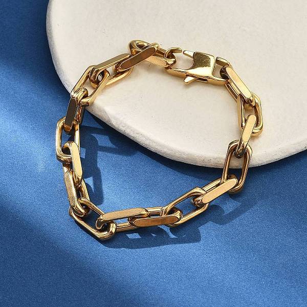 Ion Plating(IP) 304 Stainless Steel Cable Chains Bracelets for Men