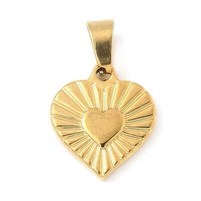 304 Stainless Steel Heart Pendants