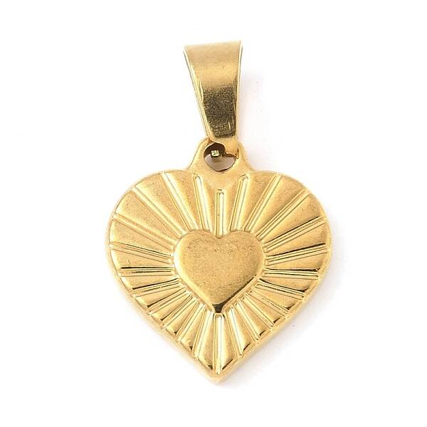 304 Stainless Steel Heart Pendants