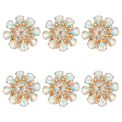 6Pcs Acrylic Rhinestone Buttons