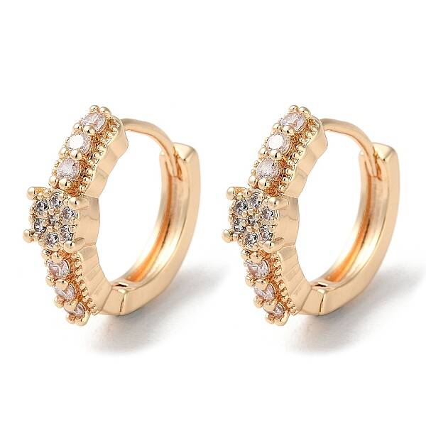 Rack Plating Brass Micro Pave Cubic Zirconia Hoop Earrings