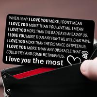 Creative Letter Pattern Slogan Decorative Card, 1 Count Romantic Poems Aluminum Alloy Laser Engraved Card, Gift for Loved One...