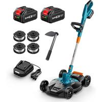 【Seesii】 String Trimmer, 12’’ Cordless Weed Wacker & Edger with 2 * 4.0Ah Batteries - Electric Lawn Mower with 1.3’...