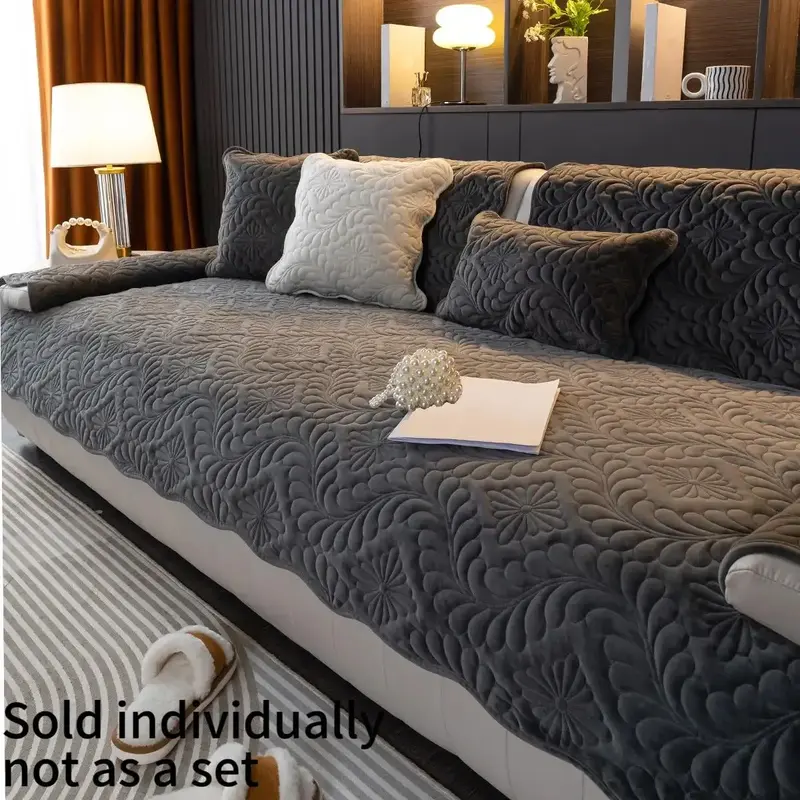 Room Decor Quilted Pattern Leaf Decorative Living Room Furniture Sofa Cushion, 1 Count Summer Soft Anti-slip Sofa Pad for Hom...