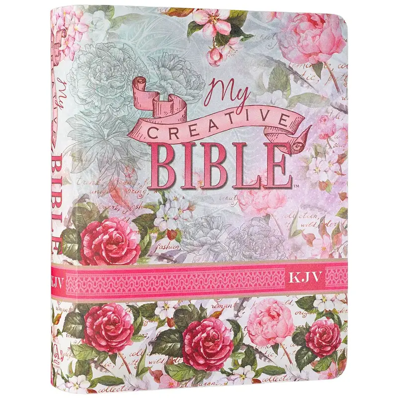 My Creative Bible, Faux Leather Flexcover - Ribbon Marker, King James Version, Pink Floral