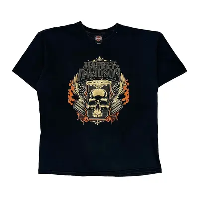 Cleveland, Ohio Harley Davidson Graphic T-Shirt - XL Black Cotton