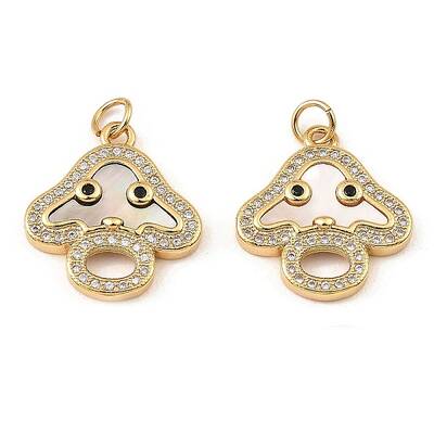 Brass Cubic Zirconia with Shell Pendants