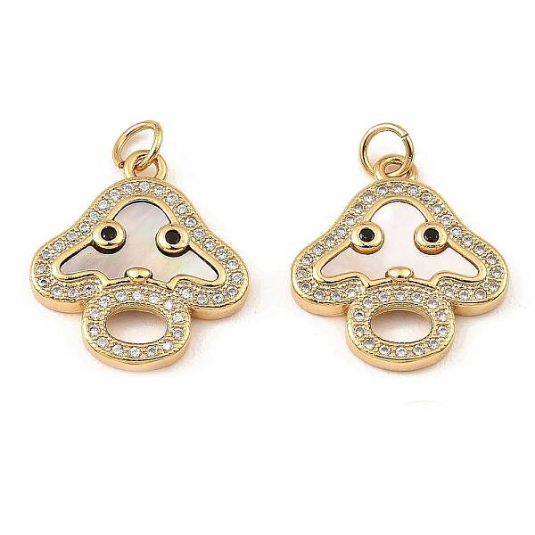Brass Cubic Zirconia with Shell Pendants