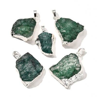Raw Rough Natural Dyed Quartz Crystal Pendants