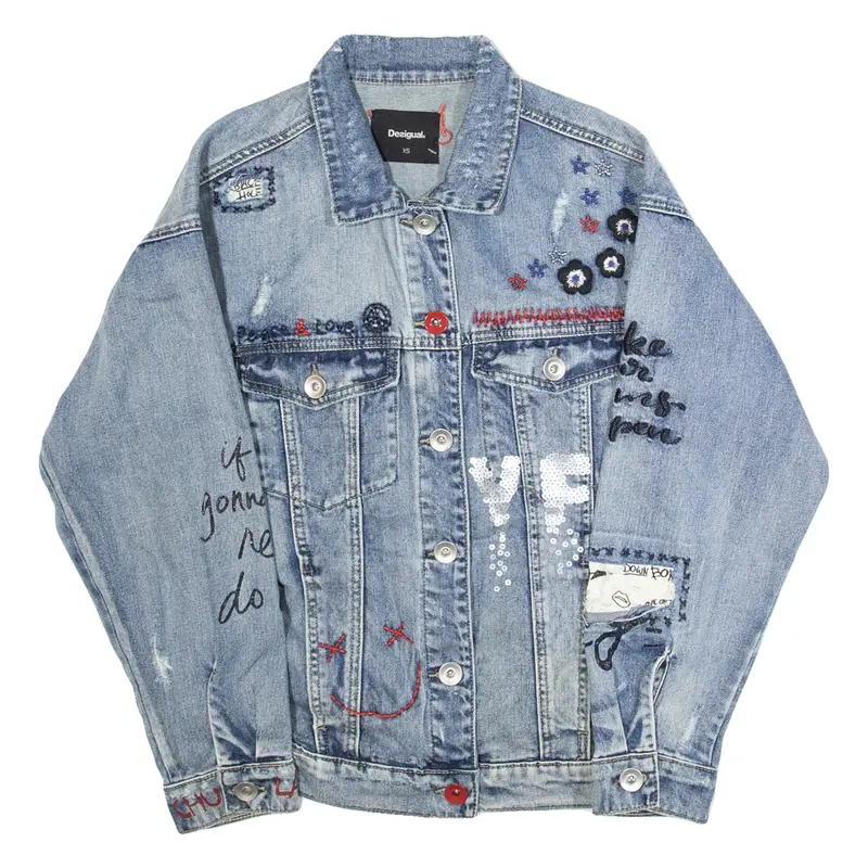 DESIGUAL Mens Denim Jacket Blue XS