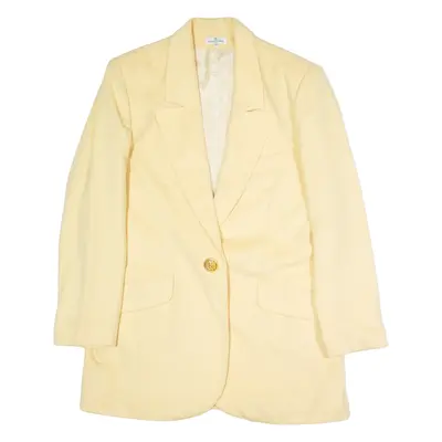 JACQUES FATH Womens Blazer Jacket Yellow 90s UK 14