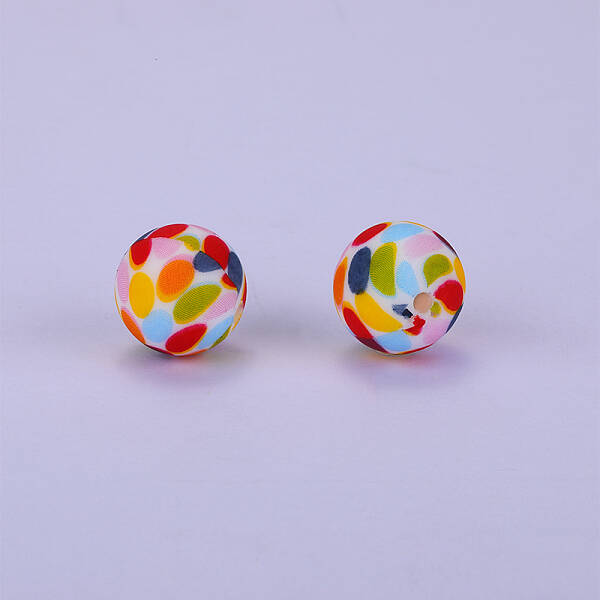 Printed Round Silicone Focal Beads