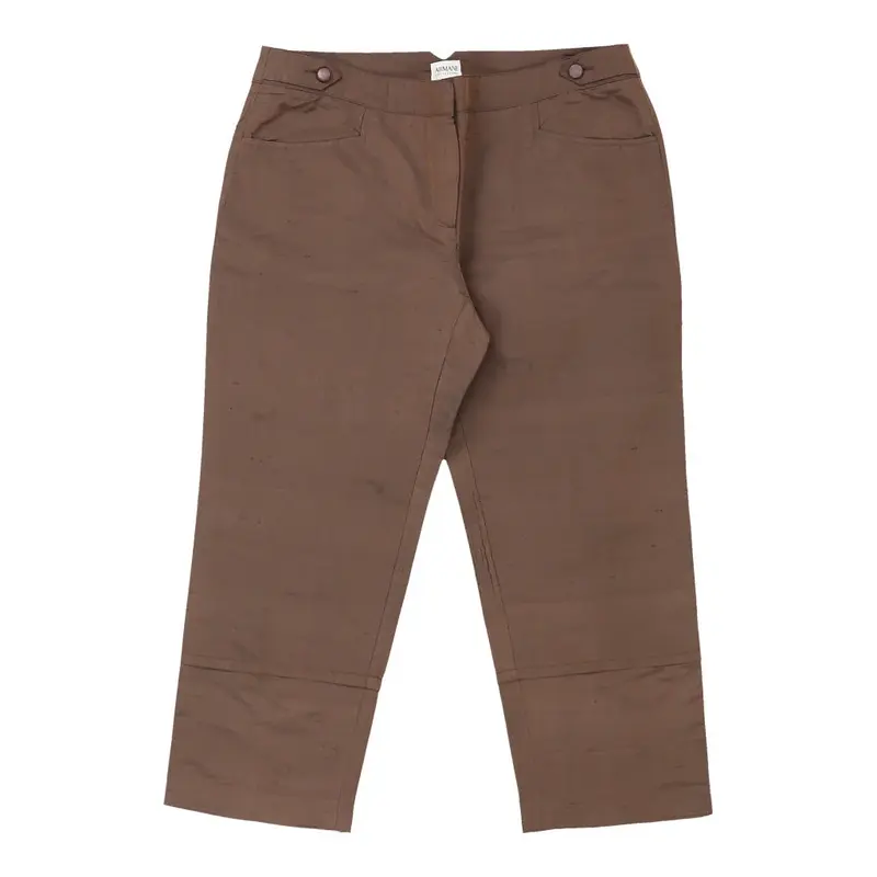Armani Trousers - 34W UK 12 Brown Viscose | Size: UK 12