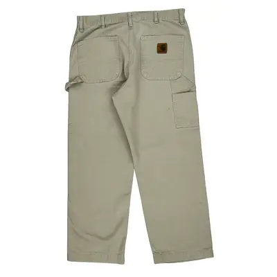 Carhartt Carpenter Trousers - 33? Waist Beige Cotton