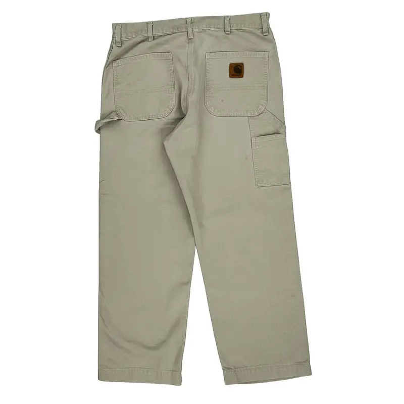 Carhartt Carpenter Trousers - 33? Waist Beige Cotton